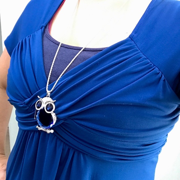 GratefulMaker Jewelry - NEW!💎💙💎BIG BLUE OWL🦉STATEMENT NECKLACE BIRD